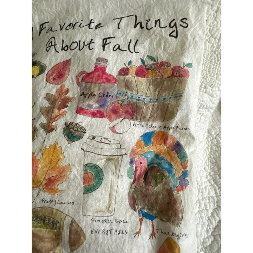Avery's Home My Favorite Things About Fall Floursack Tea Towel New